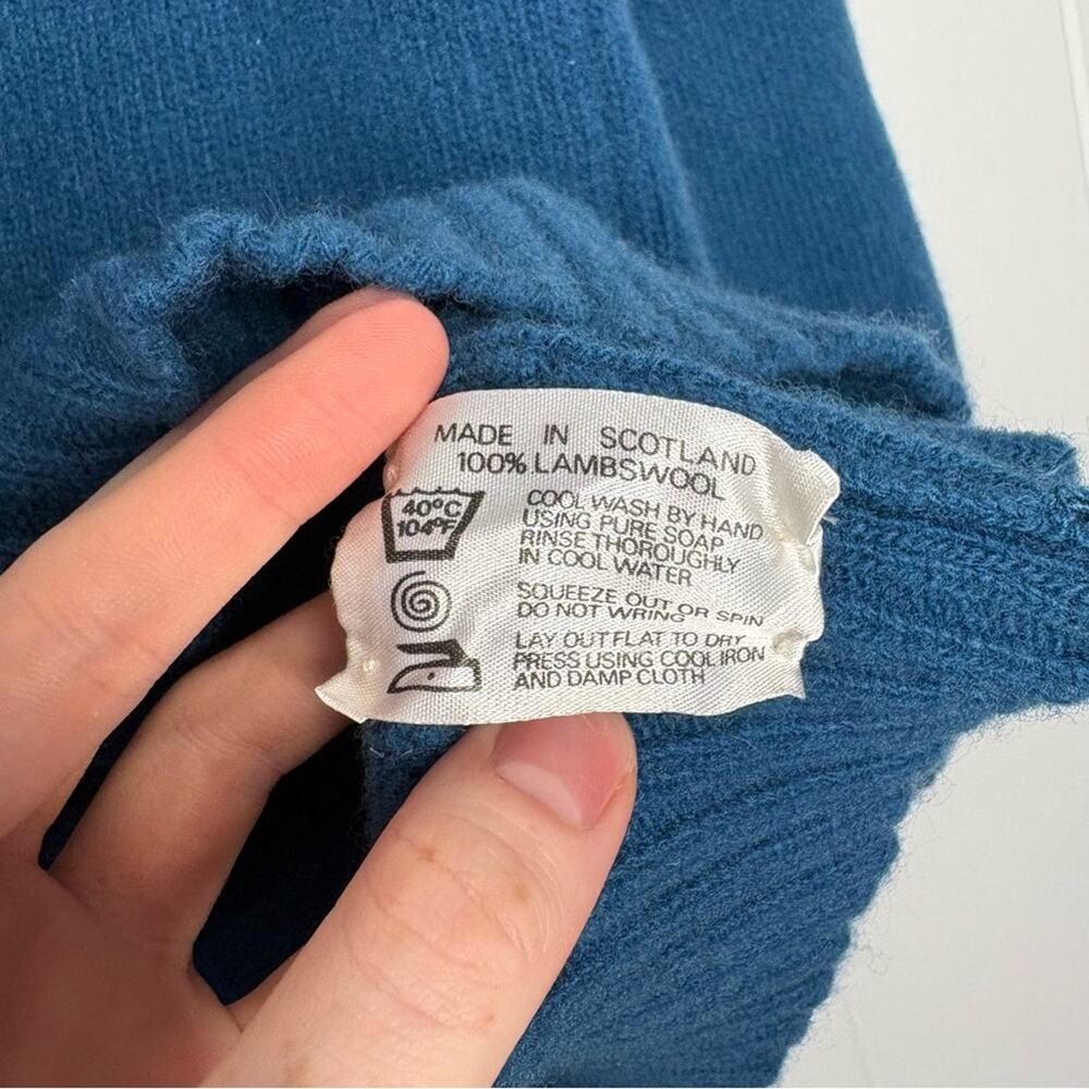 Dooney & Bourke 100% Lambswool Sweater Blue Knit Pre Shrunk Fall Women’s Small - Picture 8 of 8